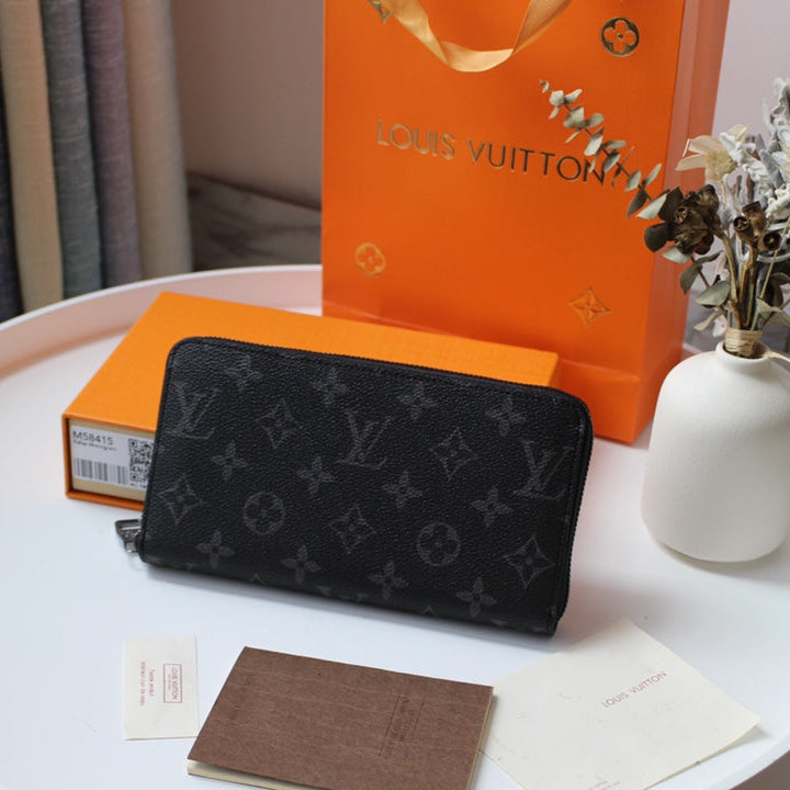 LOUIS VUITTON LV 25S ZIPPY WALLET HORIZONTAL 19 IN MONOGRAM ECLIPSE COATED CALFSKIN