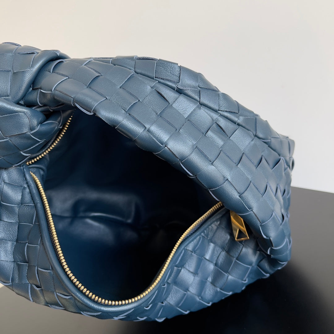 BOTTEGA VENETA MINI JODIE 23 IN STEEL BLUE LAMBSKIN