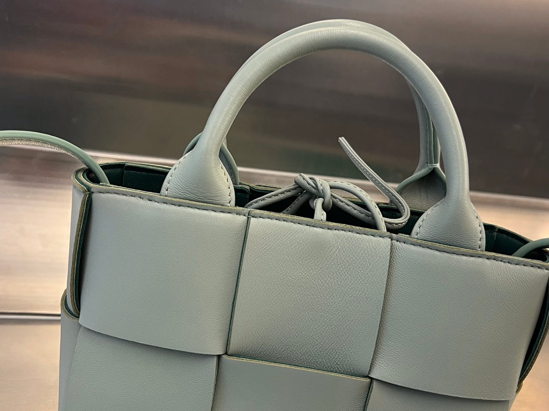 BOTTEGA VENETA CANDY ARCO TOTE 20 IN XANADU GRAY CALFSKIN