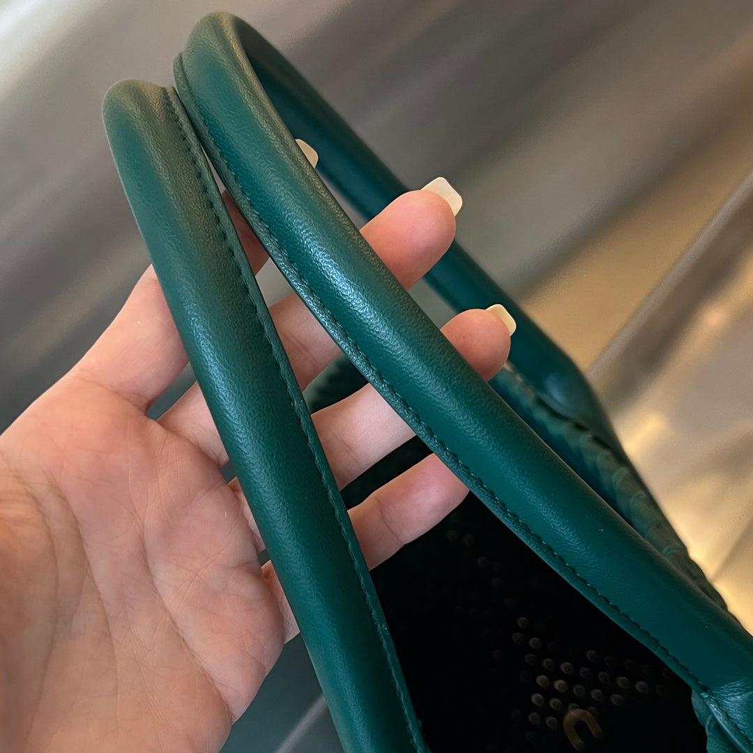 BOTTEGA VENETA LARGE CABAT 51 IN KAITOKE GREEN LAMBSKIN