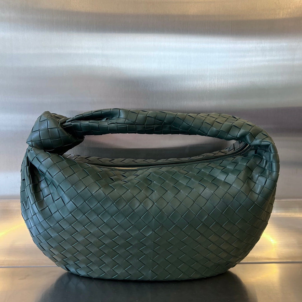BOTTEGA VENETA SMALL JODIE 48 DARK GREEN CALFSKIN