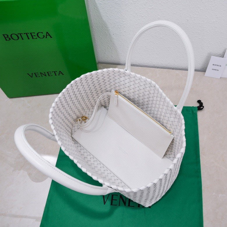 BOTTEGA VENETA Large Cabat 45cm White Lambskin Ghw