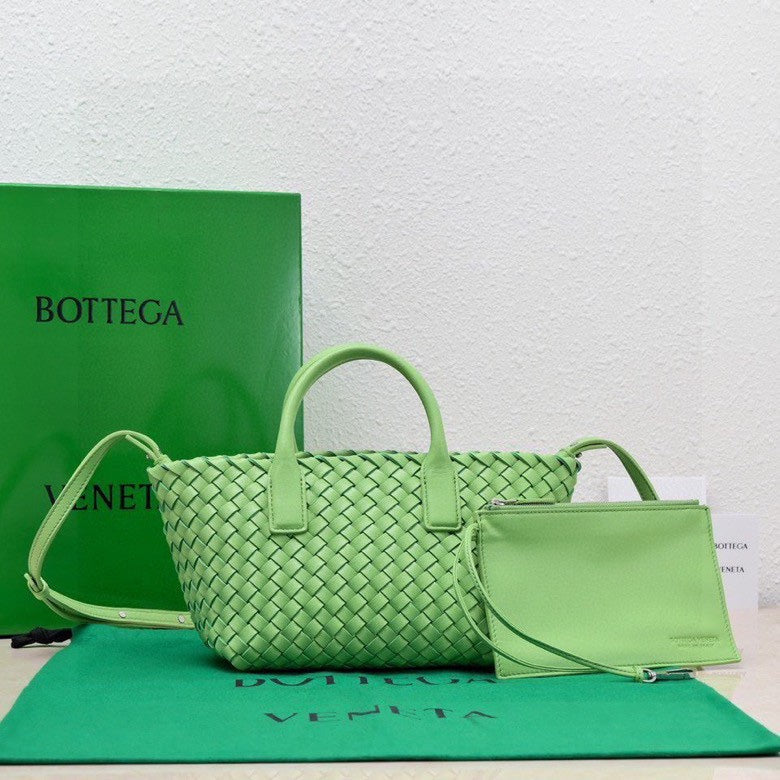 BOTTEGA VENETA Mini Cabat 20cm Green Lambskin Ghw