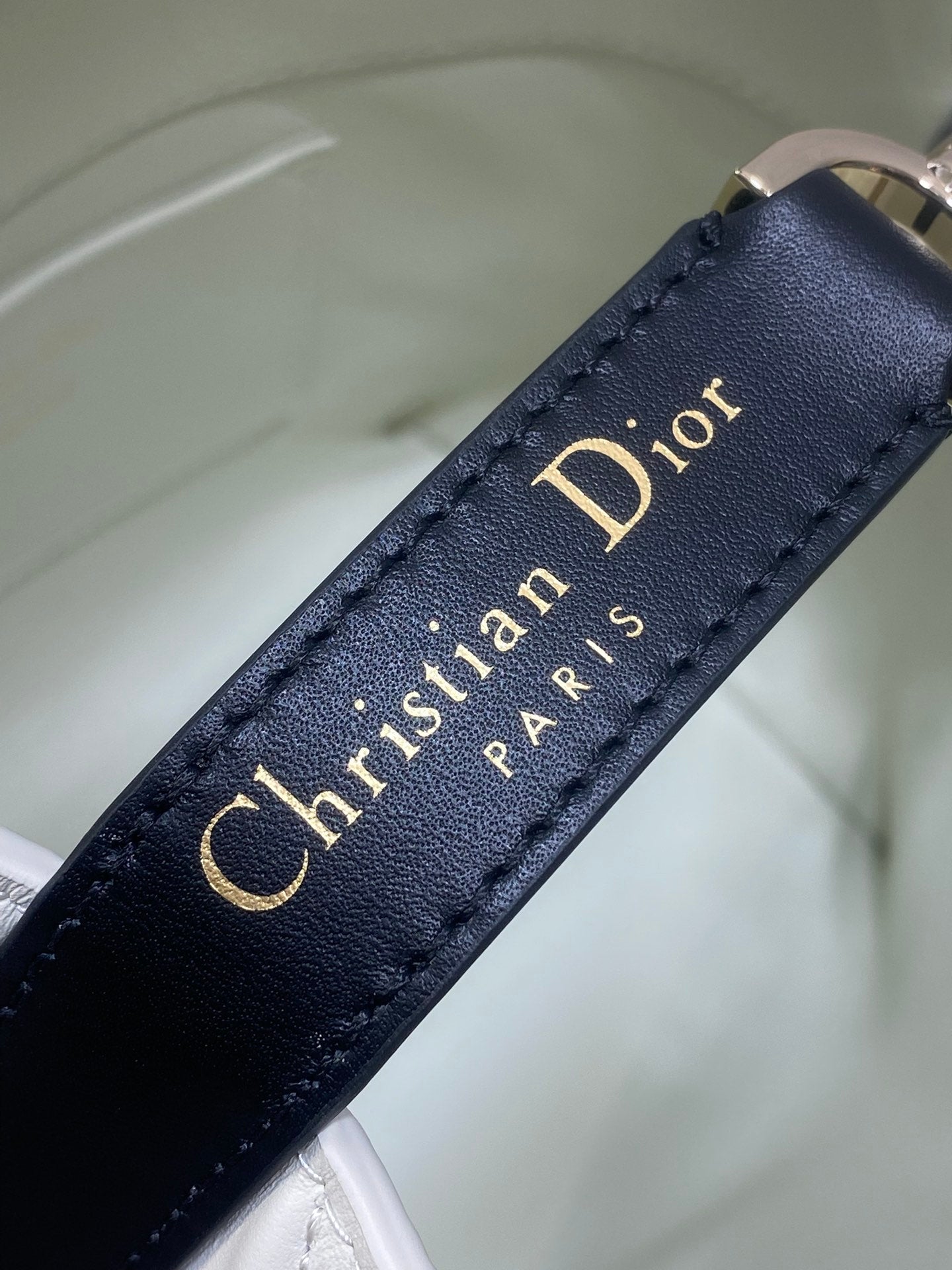 DIOR 25S TOUJOURS VERTICAL NANO TOTE BAG 18 IN IVORY BLACK MACROCANNAGE CALFSKIN