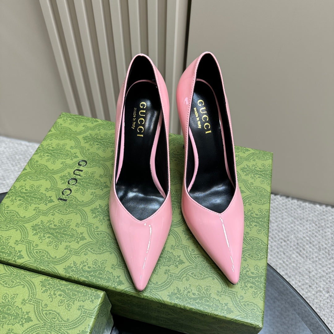 GUCCI 105 HIGH HEEL PUMP LIGHT PINK LAMBSKIN