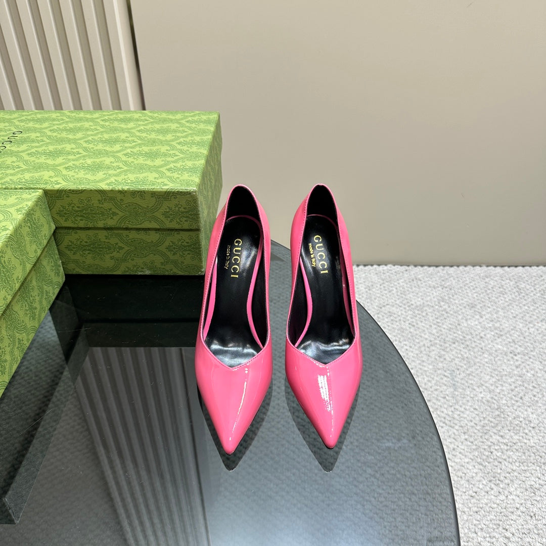 GUCCI 105 HIGH HEEL PUMP FUSCIA LAMBSKIN